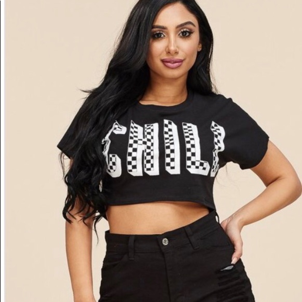 Ebony Netflix & Chill Crop Top